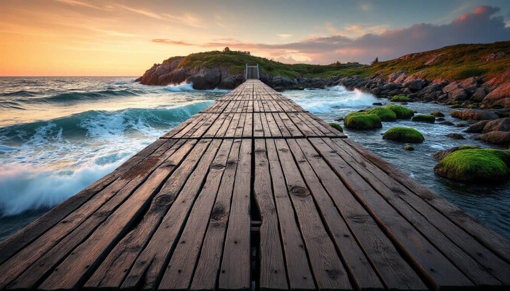 découvrez la jetée du tréhic, un lieu unique pour une promenade au-dessus des vagues de l'atlantique, offrant des vues imprenables et une expérience en pleine nature.