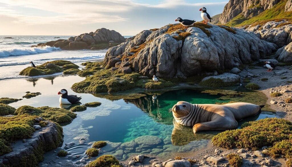 découvrez les rochers de la côte sauvage, un refuge naturel qui abrite une faune littorale protégée, riche en biodiversité et préservée pour les générations futures.