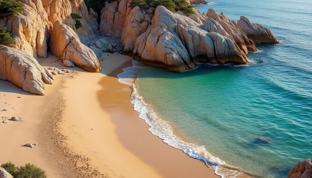 découvrez la plage des sables menus, un joyau caché niché au creux des rochers granitiques, offrant un cadre naturel préservé et une ambiance paisible pour vos moments de détente.