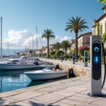 le port du croisic réduit son empreinte carbone grâce à l'installation de bornes électriques, contribuant ainsi à un avenir plus durable et respectueux de l'environnement.