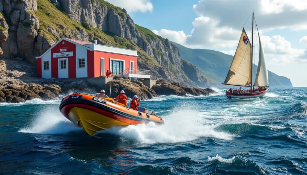 la station snsm du croisic est dédiée au sauvetage en mer, assurant la sécurité des plaisanciers grâce à une équipe de sauveteurs expérimentés et volontaires.