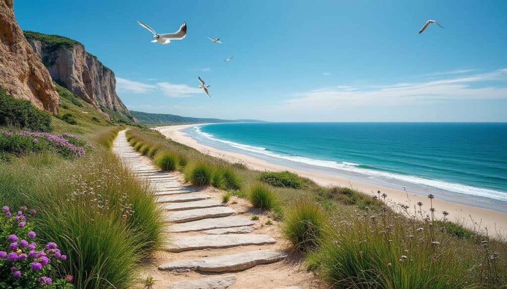 découvrez le sentier des douaniers au croisic, un parcours de 9 kilomètres offrant des paysages côtiers variés entre mer et nature, idéal pour les amateurs de randonnée et de panoramas exceptionnels.