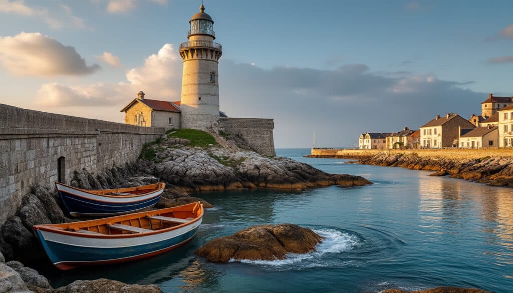assurez la sécurité de l'entrée du port historique du croisic grâce à la protection assurée par le phare du tréhic, un gardien emblématique pour une navigation sûre.