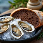 découvrez l'accompagnement traditionnel des huîtres creuses avec le pain de seigle authentique des boulangers du croisic, une alliance savoureuse et régionale.