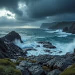 admirez la puissance des tempêtes hivernales en toute sécurité depuis les rochers protégés de la côte sauvage au croisic, pour une expérience naturelle spectaculaire et apaisante.