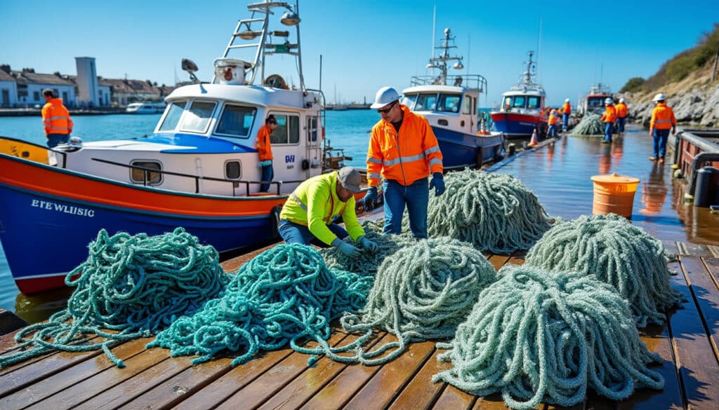 découvrez l'initiative de la capitainerie du port de le croisic pour le recyclage des filets de pêche usagés, contribuant à la protection de l'environnement maritime et au développement durable.